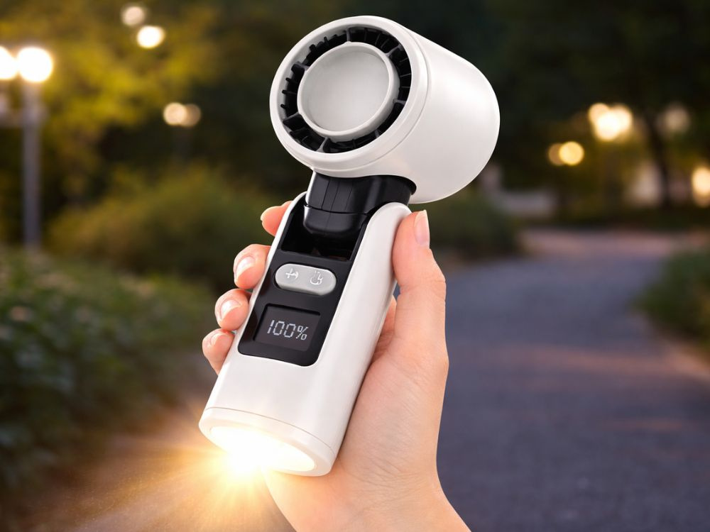 Prenosný ručný  nabíjateľný ventilátor